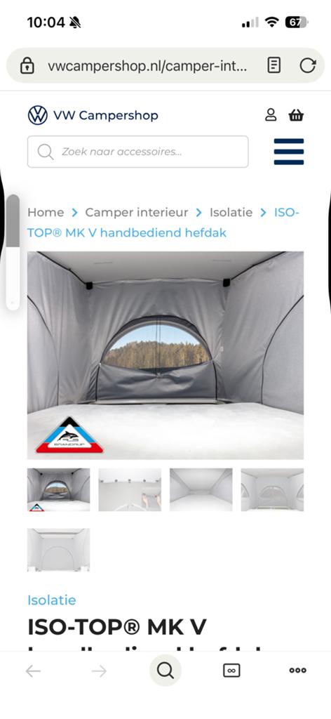 Slaaphefdak isolatie vw t4 t5 t6, Caravans en Kamperen, Ophalen of Verzenden, Nieuw