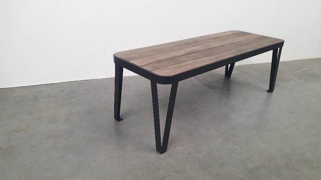 design maatwerk tuintafel outdoor antraciet staal hardhout 8, .., Gebruikt, .., Rechthoekig