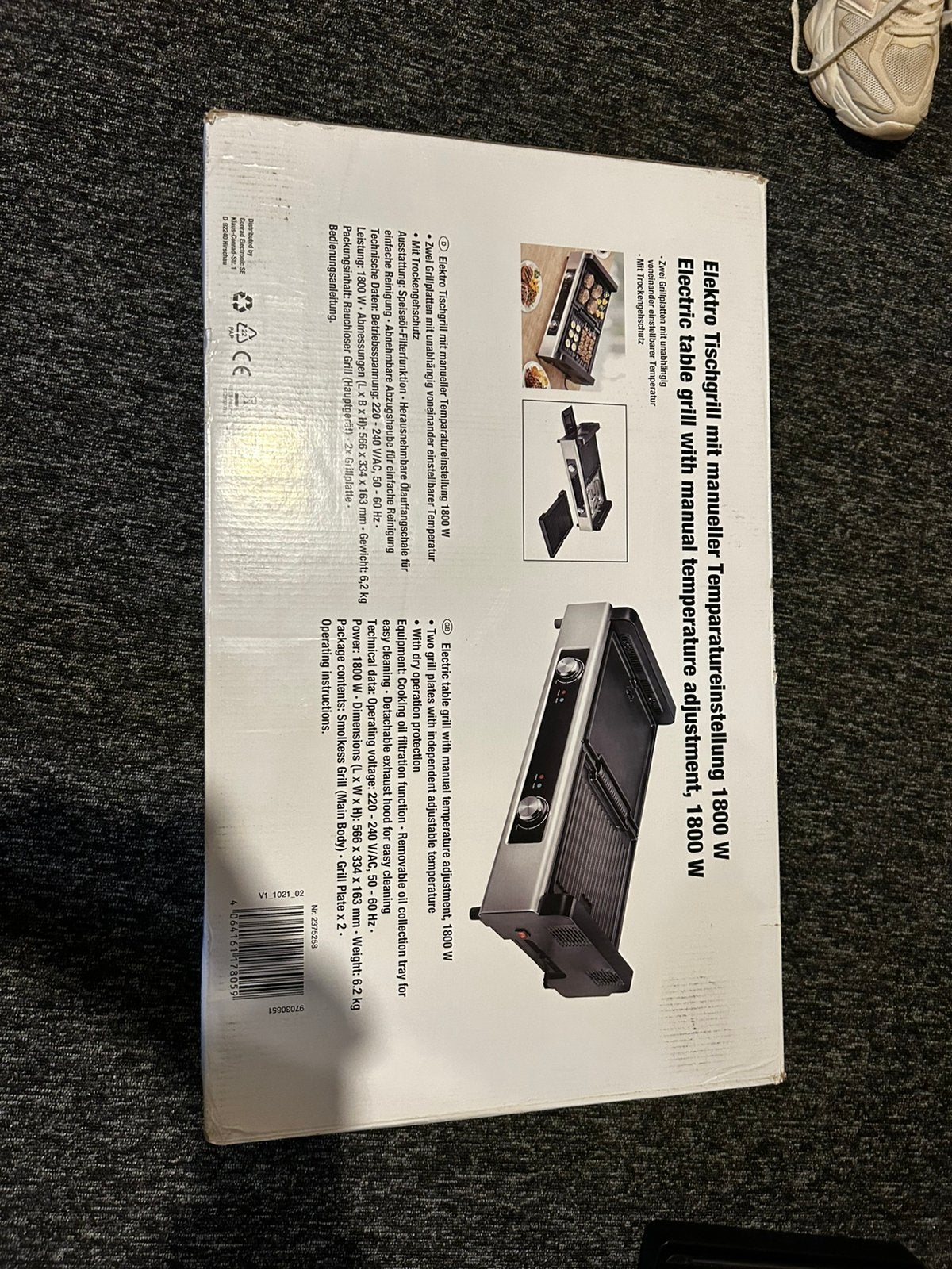 Electrische bakplaat / grillplaat, Ophalen of Verzenden, Zo goed als nieuw, 10 inch, Bescherming voor- en achterkant