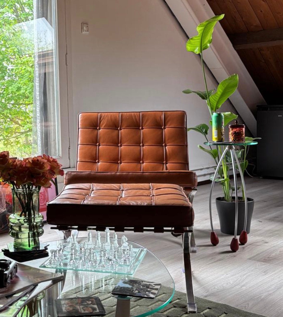 Barcelona Chair Cognac bruin, Ophalen, Zo goed als nieuw, Bruin, Eén