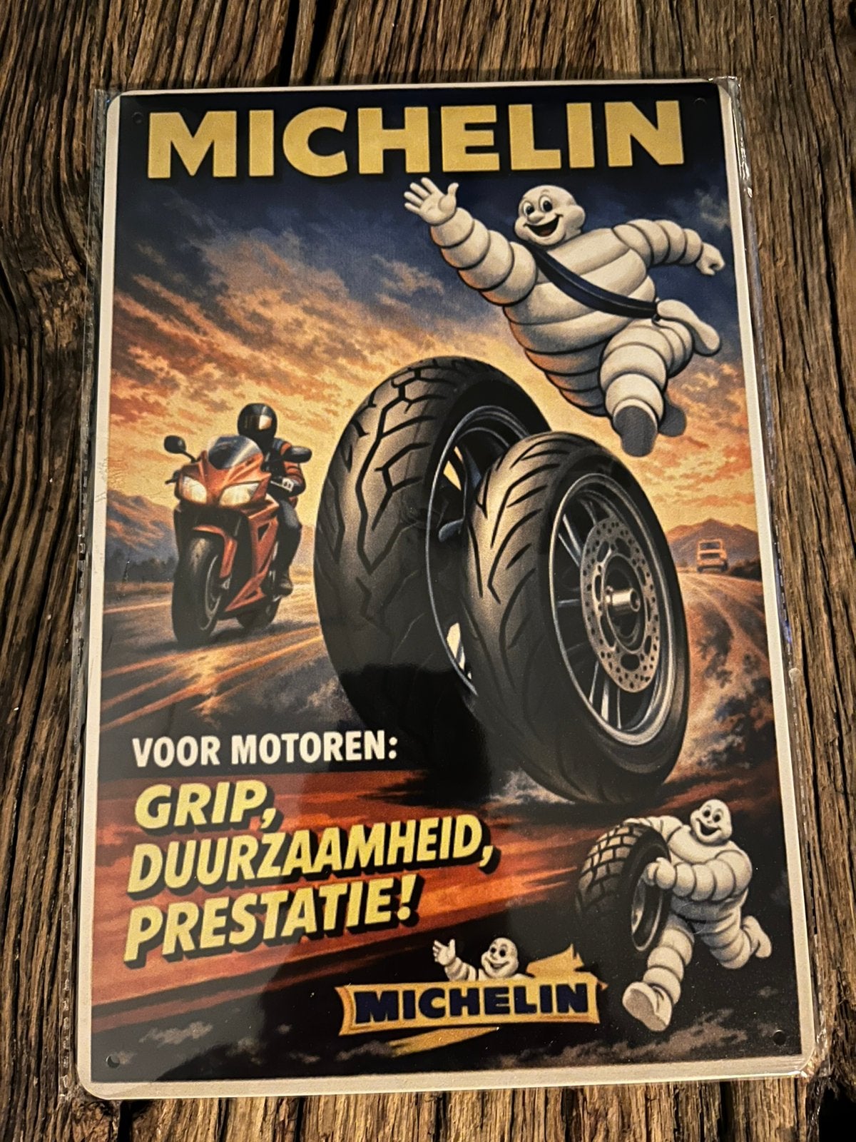 Michelin Reclame Plaat - Bibendum - Blikken Bord, Verzamelen, Ophalen of Verzenden, Nieuw