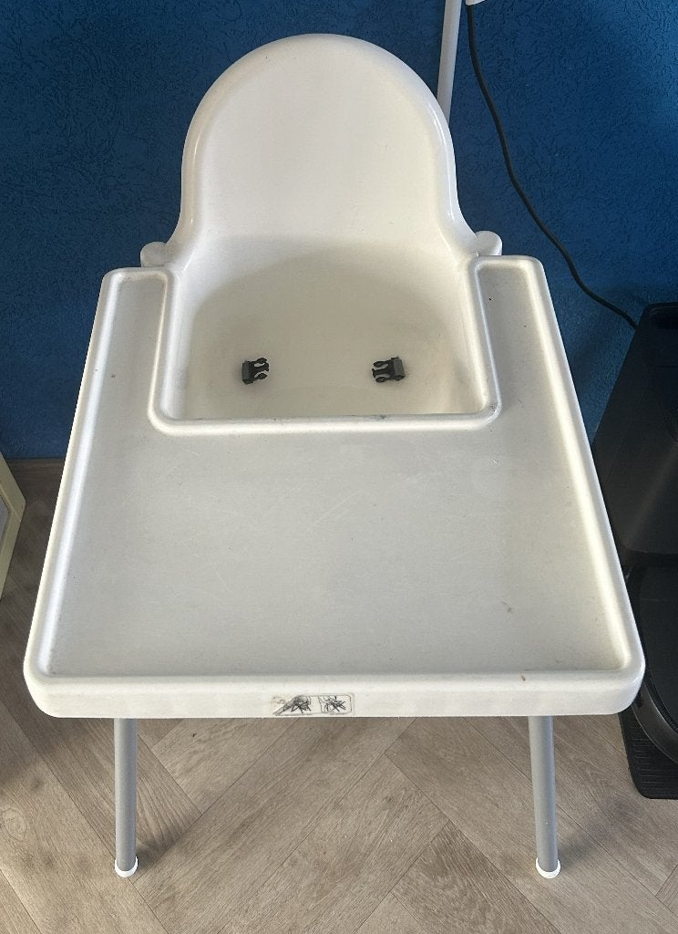 ANTILOP Highchair with tray, white/white, Ophalen, Zo goed als nieuw, Overige typen, Gordel(s)