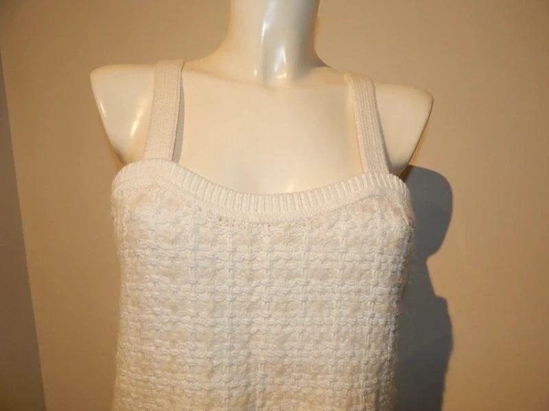 Maje schattige gebreide top wit met creme ruit printje 2/M, Maat 38/40 (M), Verzenden, Wit, Zonder mouw