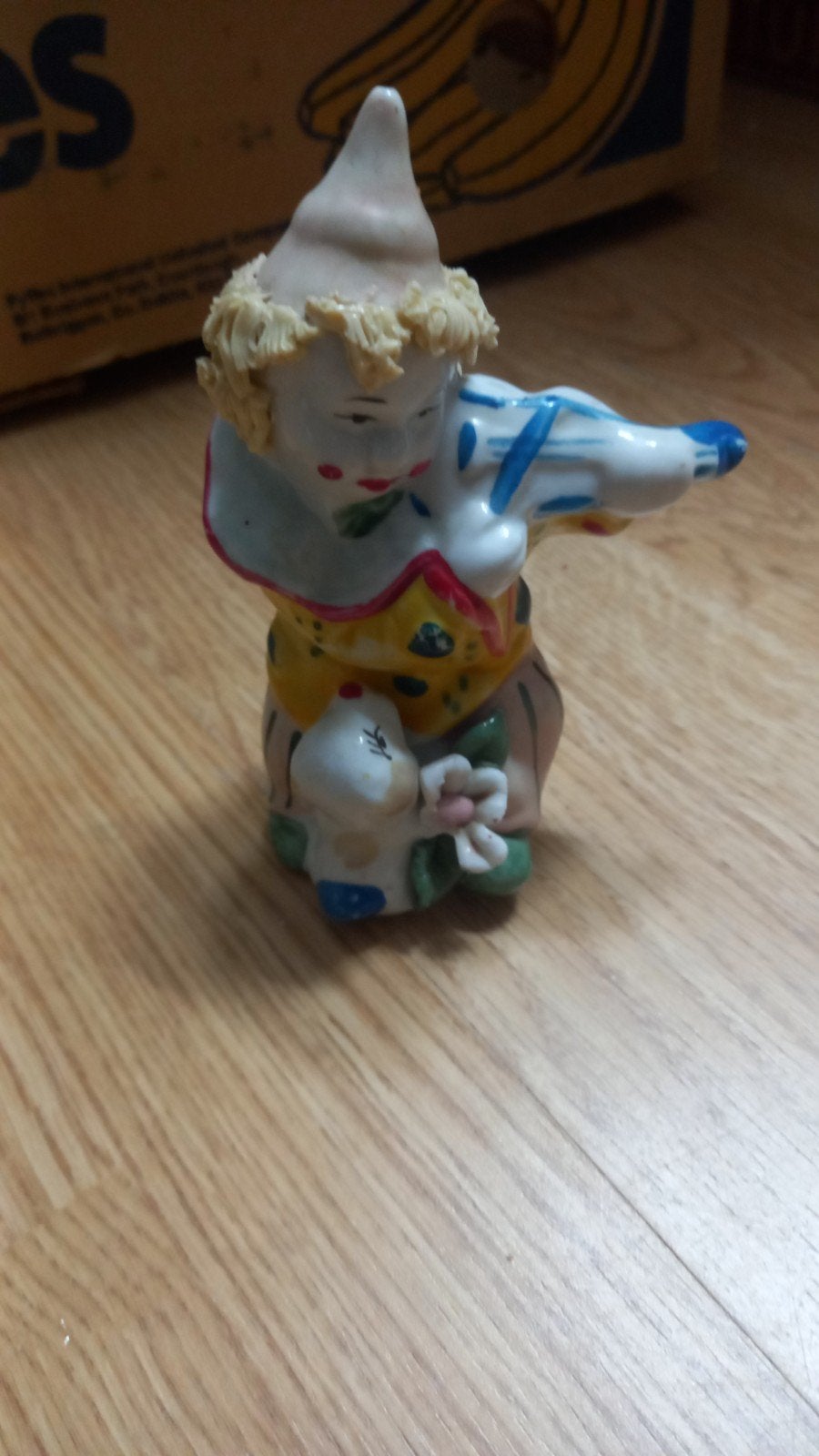 Vintage Porseleinen Clown Beeldje - 15 cm hoog, Ophalen of Verzenden, Gebruikt