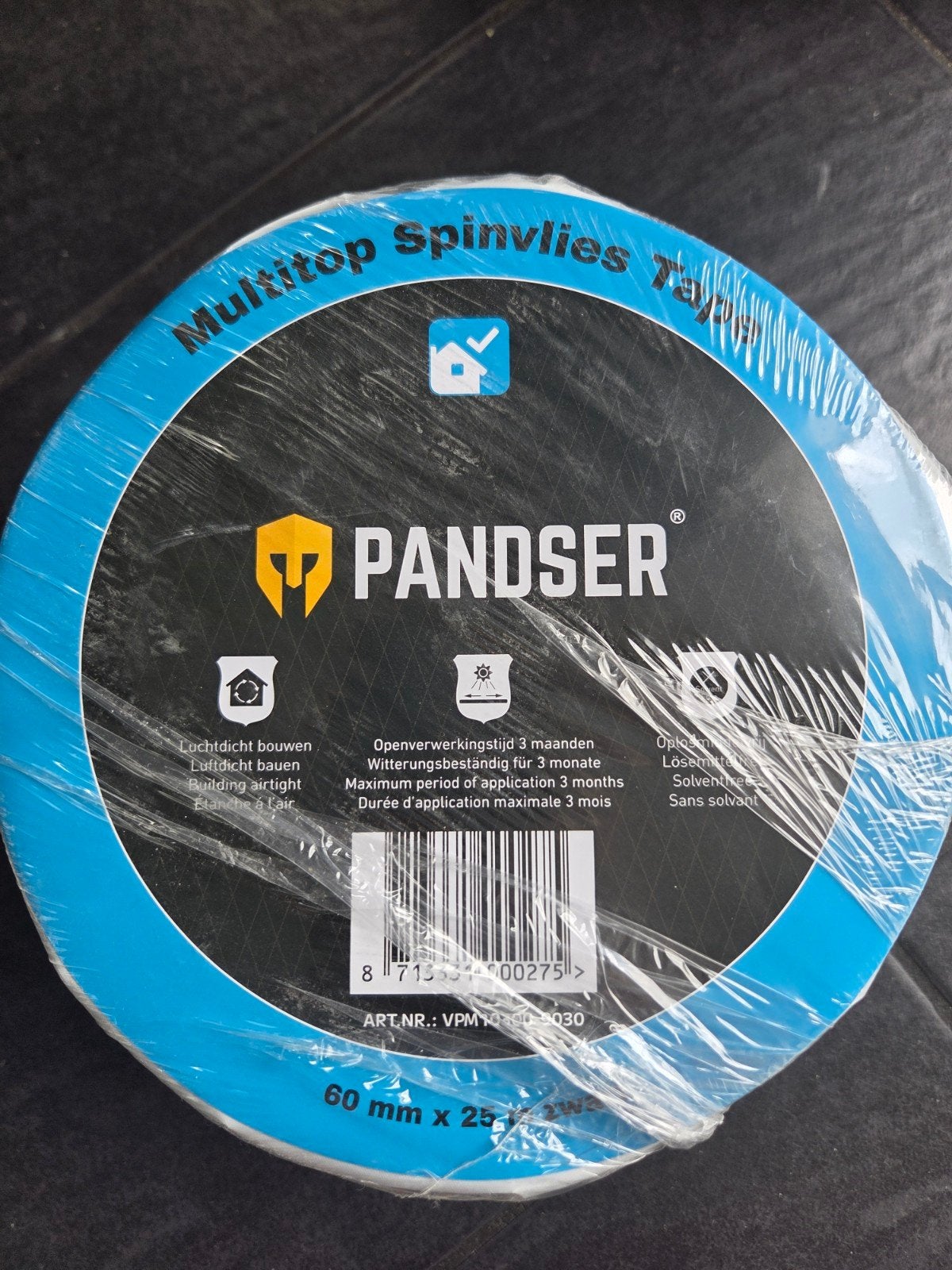 Pandser spinvlies tape zwart, 60mm x 25 m (2 stuks), Doe-het-zelf en Verbouw, Isolatie en Afdichting, Ophalen of Verzenden, Nieuw