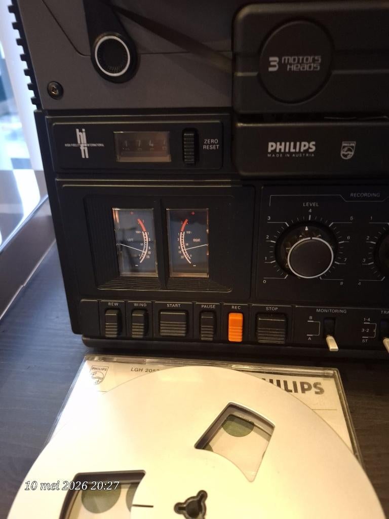 Philips reel 18cm band recorder .N4504, Ophalen of Verzenden, Bandrecorder, Met banden