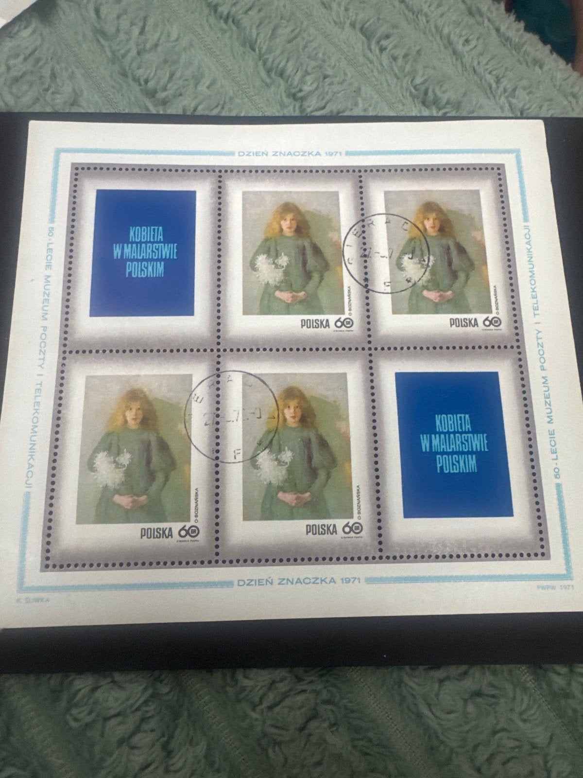 Polen 1971 Postzegelvel - Vrouw in Poolse Schilderkunst, Ophalen, Polen, Gestempeld
