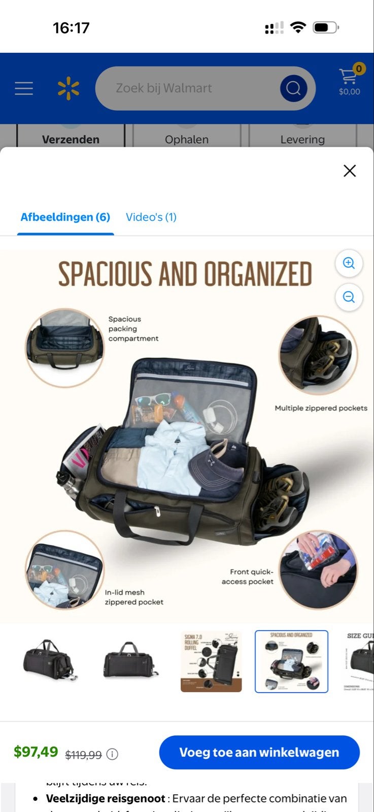 Skyway Sigma 7.0 Rolduffel - Zwart, Ruim en Georganiseerd, Gebruikt, 20 tot 30 cm, Zwart, Ophalen of Verzenden
