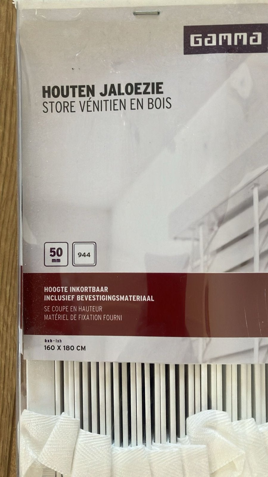 Nieuwe houten jaloezieën wit - Gamma (diverse maten), Ophalen, Jaloezie, Overige merken, Wit