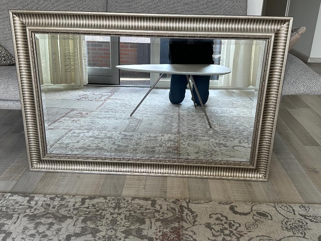Zilveren spiegel, Huis en Inrichting, Woonaccessoires | Spiegels, Ophalen, Zo goed als nieuw, 100 tot 125 cm, Minder dan 100 cm
