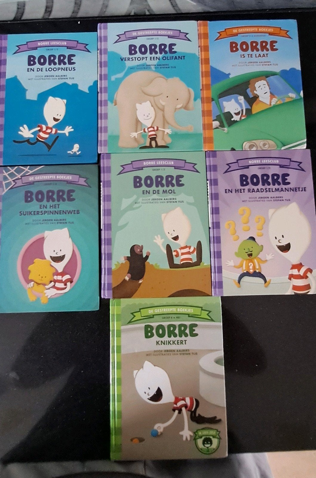 Borre Boekjes - Complete Set van 7 Kinderboeken, Boeken, Ophalen, Zo goed als nieuw, Jeroen Aalbers, Fictie algemeen
