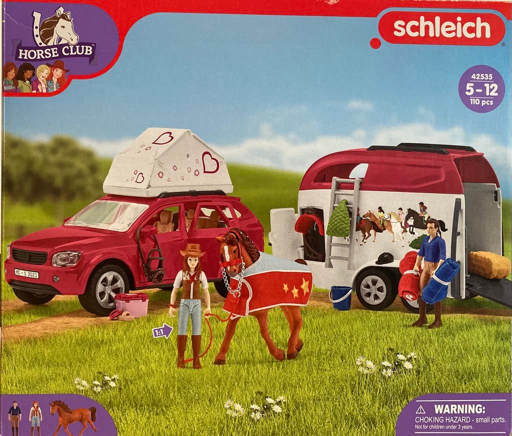 Schleich 42525 Avontuur met auto en paardentrailer, Verzamelen, Speelgoed, Ophalen of Verzenden, Zo goed als nieuw