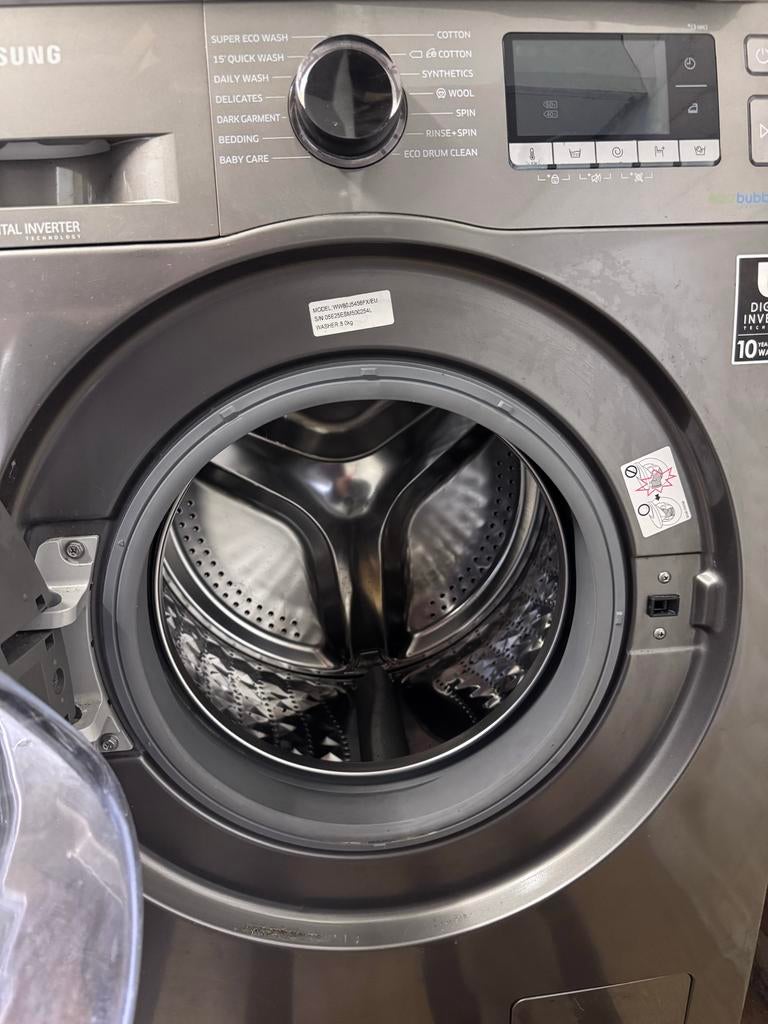 Samsung Wasmachine 8kg EcoBubble Digital Inverter, Ophalen, 1200 tot 1600 toeren, 8 tot 10 kg, Zo goed als nieuw