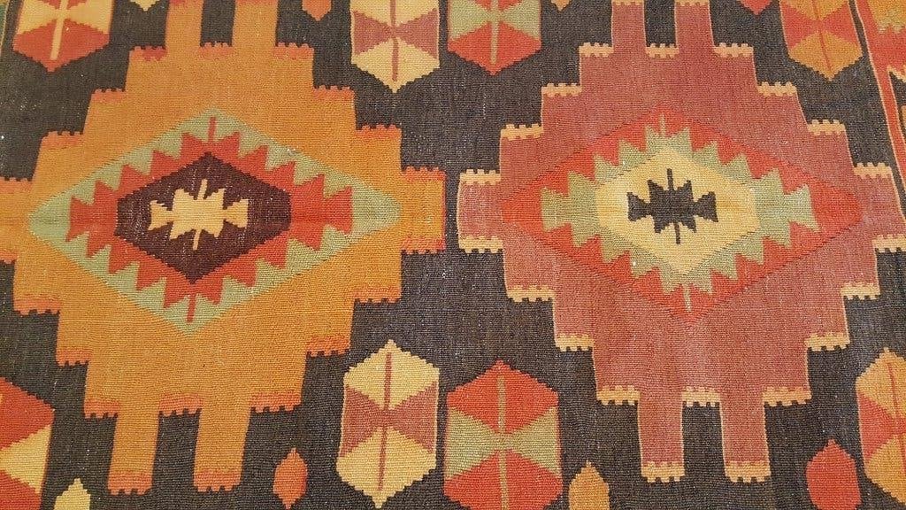 Antiek Kazak Oosterse kelim 310 x 130/Perzisch tapijt/Loper, Ophalen of Verzenden