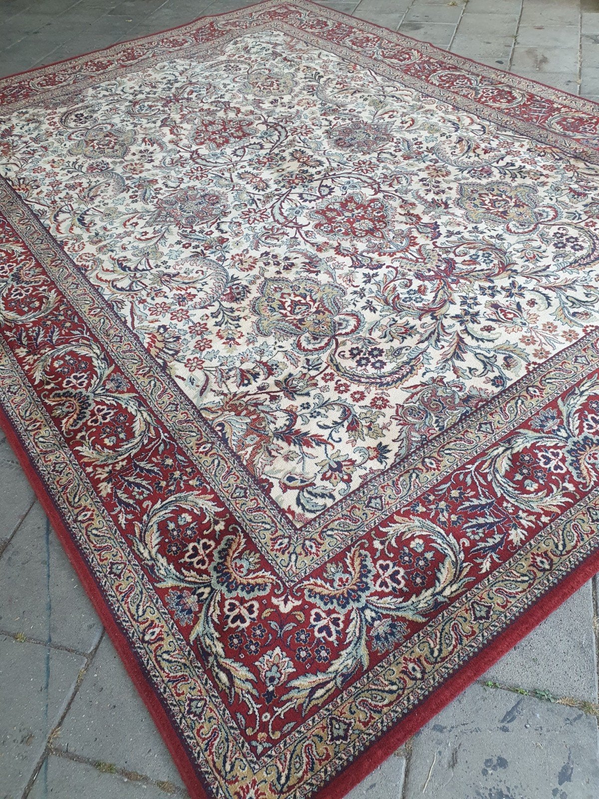 Vintage Perzische tapijt Keshan, Groen, Gebruikt, Keshan, 200 cm of meer