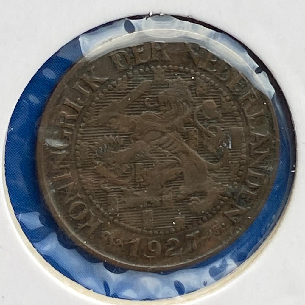 1 Cent uit 1927 van Kon. Wilhelmina, Postzegels en Munten, Munten | Nederland, Verzenden, Koningin Wilhelmina, 1 cent, Losse munt