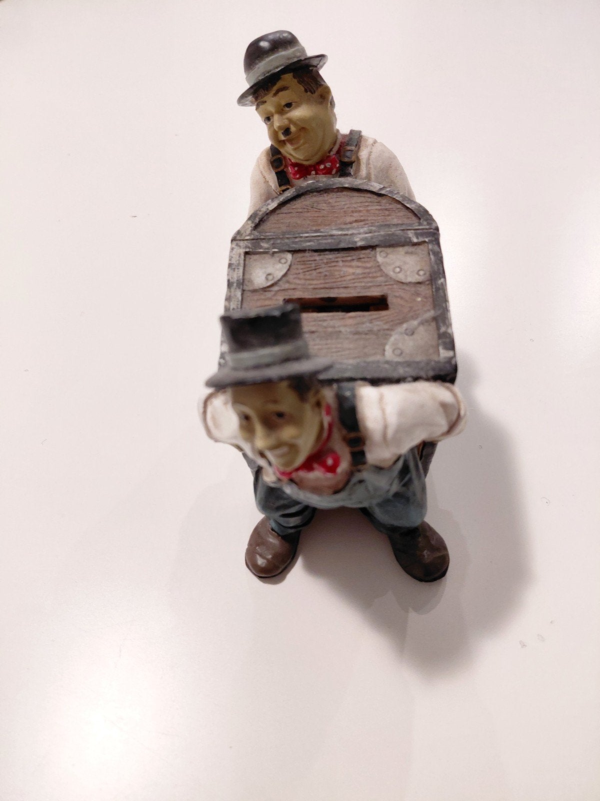 Laurel en Hardy spaarpot - Vintage decoratie, Verzamelen, Spaarpotten, Gebruikt, Strip- of Tekenfilmfiguur, Overige materialen