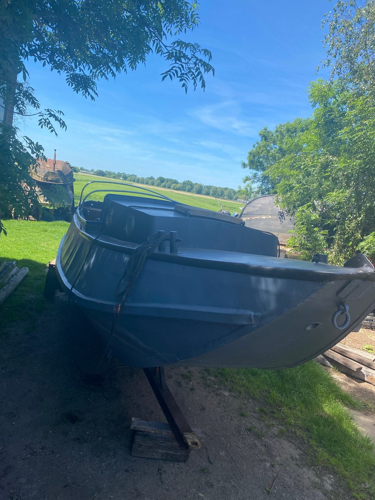 Stalen Zalmschouw 6/7m met Solé 23 pk motor en 2/3 slaappla, Staal, Overige merken, Gebruikt, Binnenboordmotor