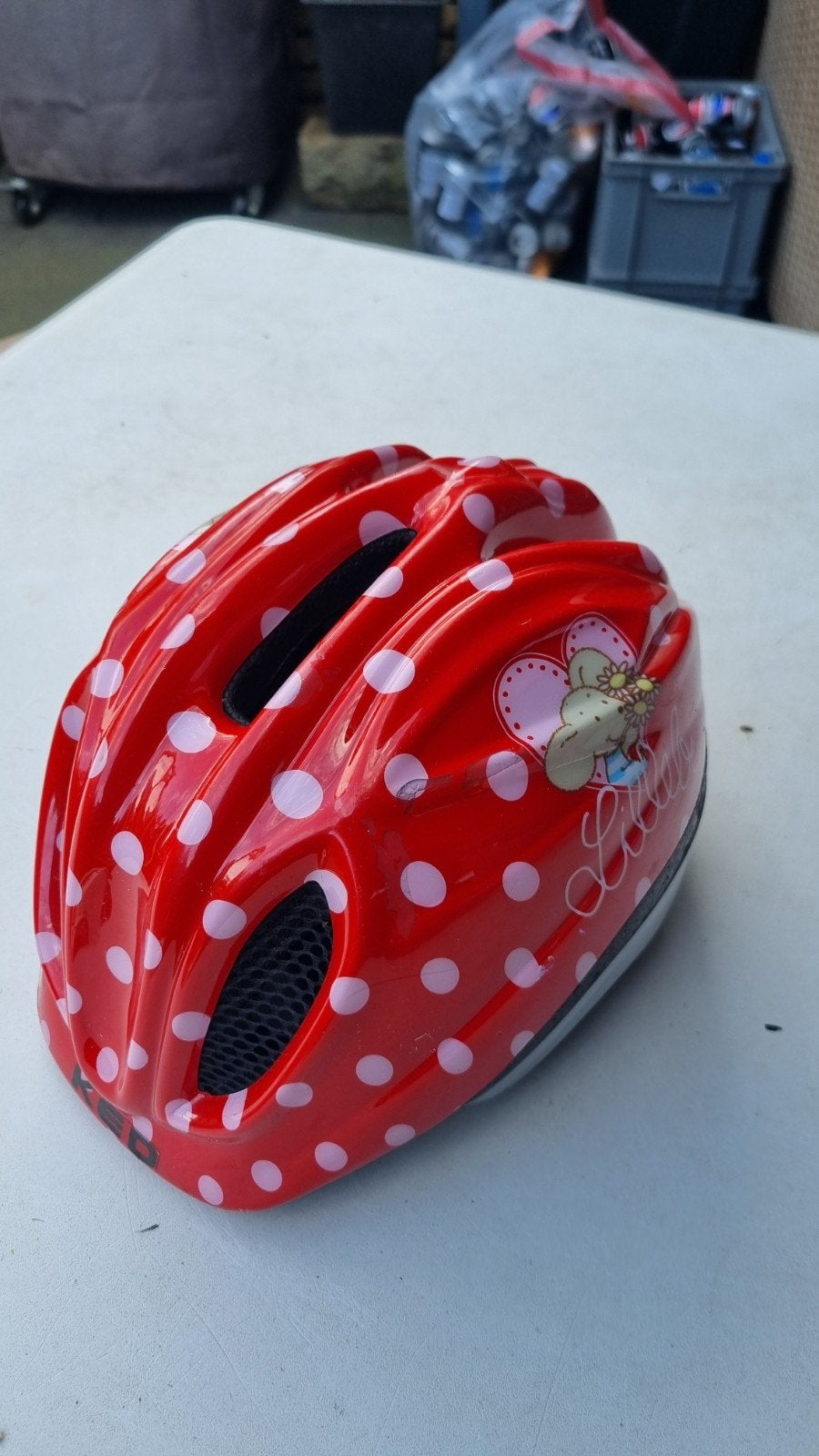 Fietshelm voor kinderen - Rood met stippen (46-51 cm), S, Gebruikt, Steinbeck, Jongen of Meisje