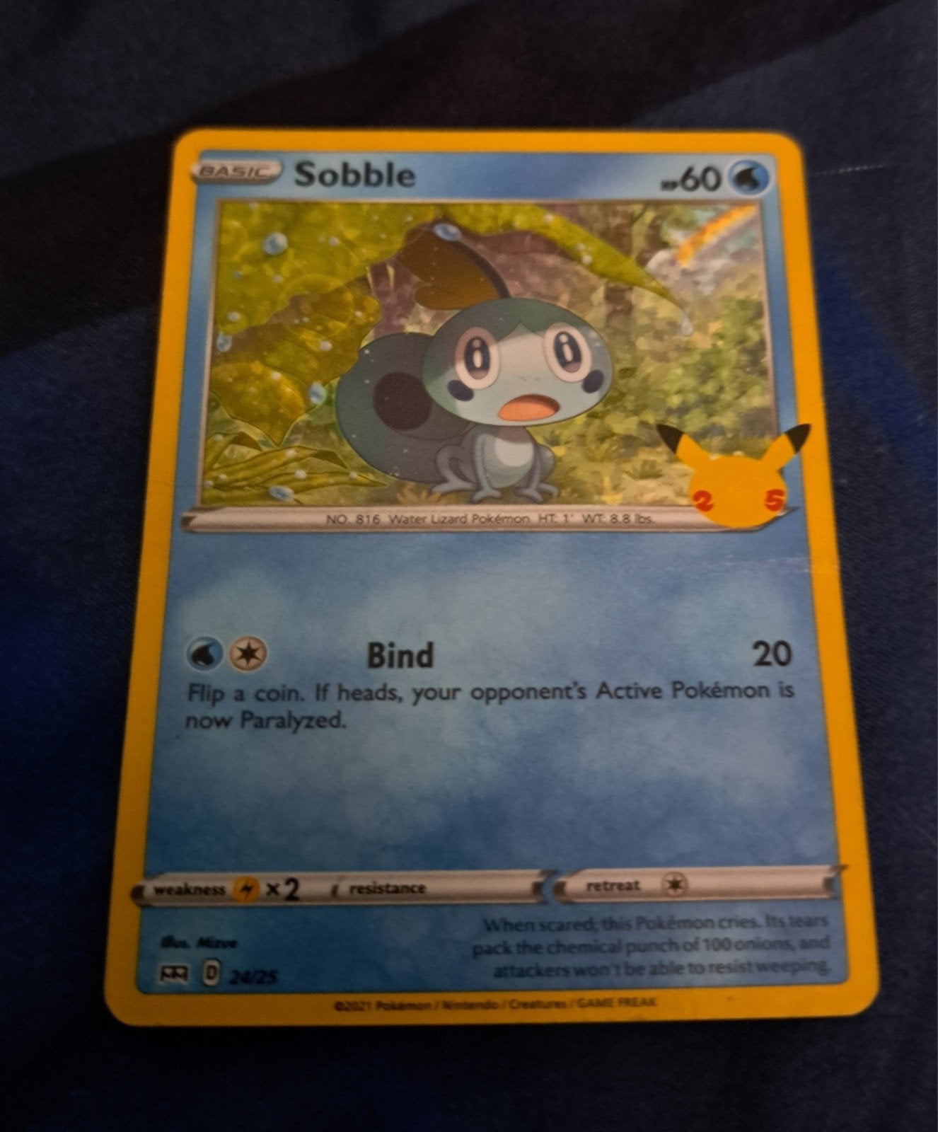 Sobble Pokémon Kaart 25th Anniversary Celebrations Foil, Ophalen of Verzenden, Gebruikt, Losse kaart, Foil