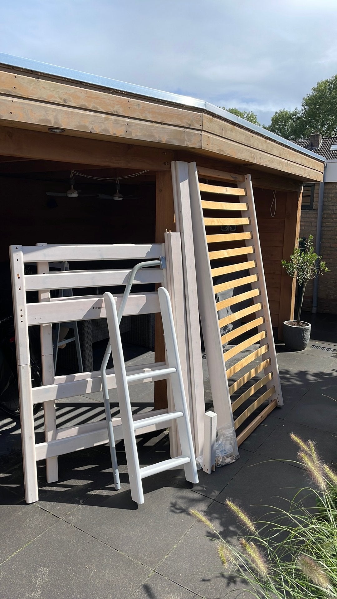 Bed(1 persoonsbed) flexa. Half hoogslaper., Ophalen, Gebruikt, 90 cm, Eenpersoons