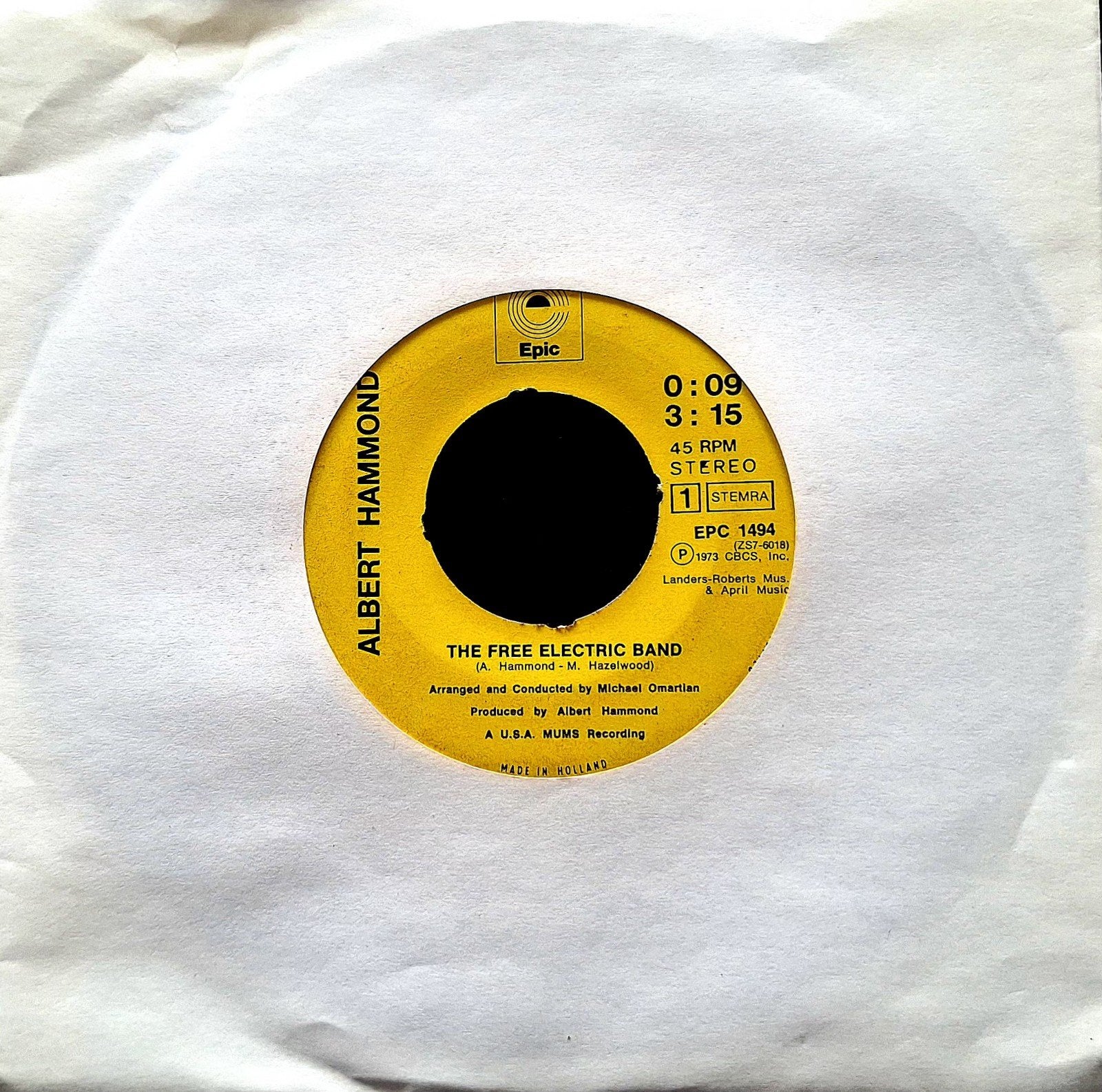 7"/SINGLE  ALBERT HAMMOND - The Free Electric Band, Ophalen of Verzenden, Gebruikt, Pop
