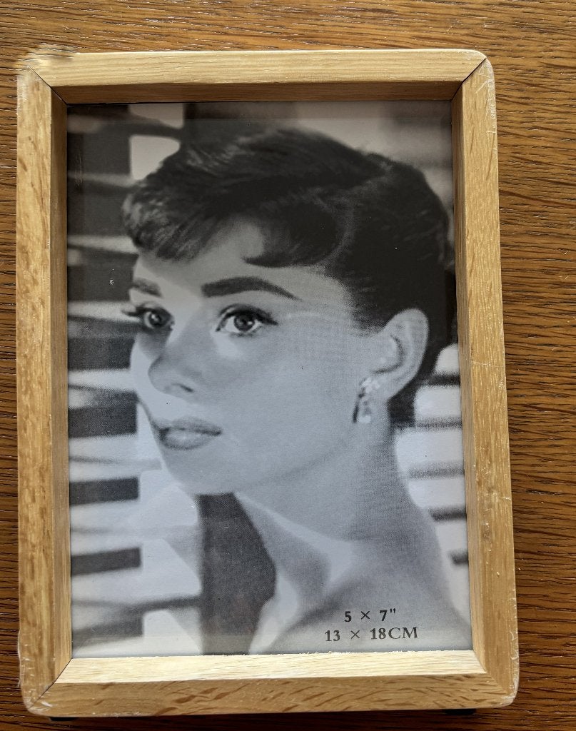 fotolijstje, voor twee fotos, Beige, Hout, Zo goed als nieuw, Met glas