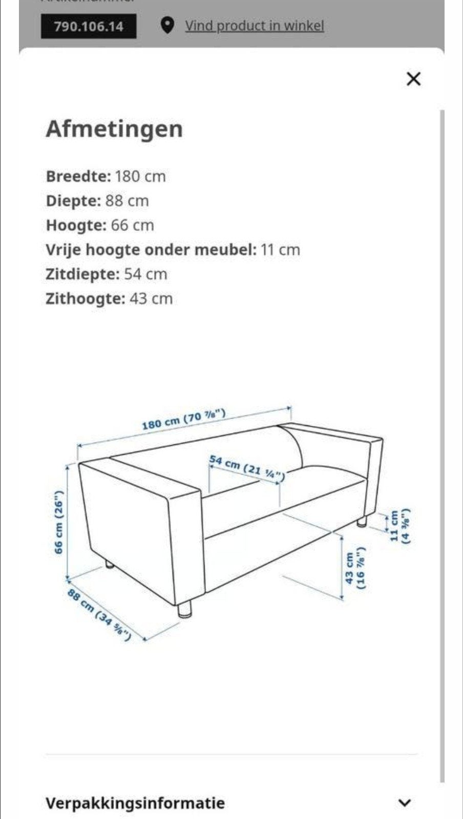 IKEA Klippan bank, Huis en Inrichting, Banken | Bankstellen, Ophalen, Zo goed als nieuw, Tweepersoons, Rechte bank