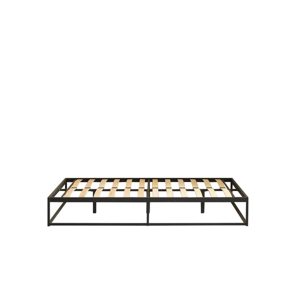 Nous Living metalen bedframe met lattenbodem - 140x200 cm, Ophalen, Gebruikt, Zwart, Tweepersoons