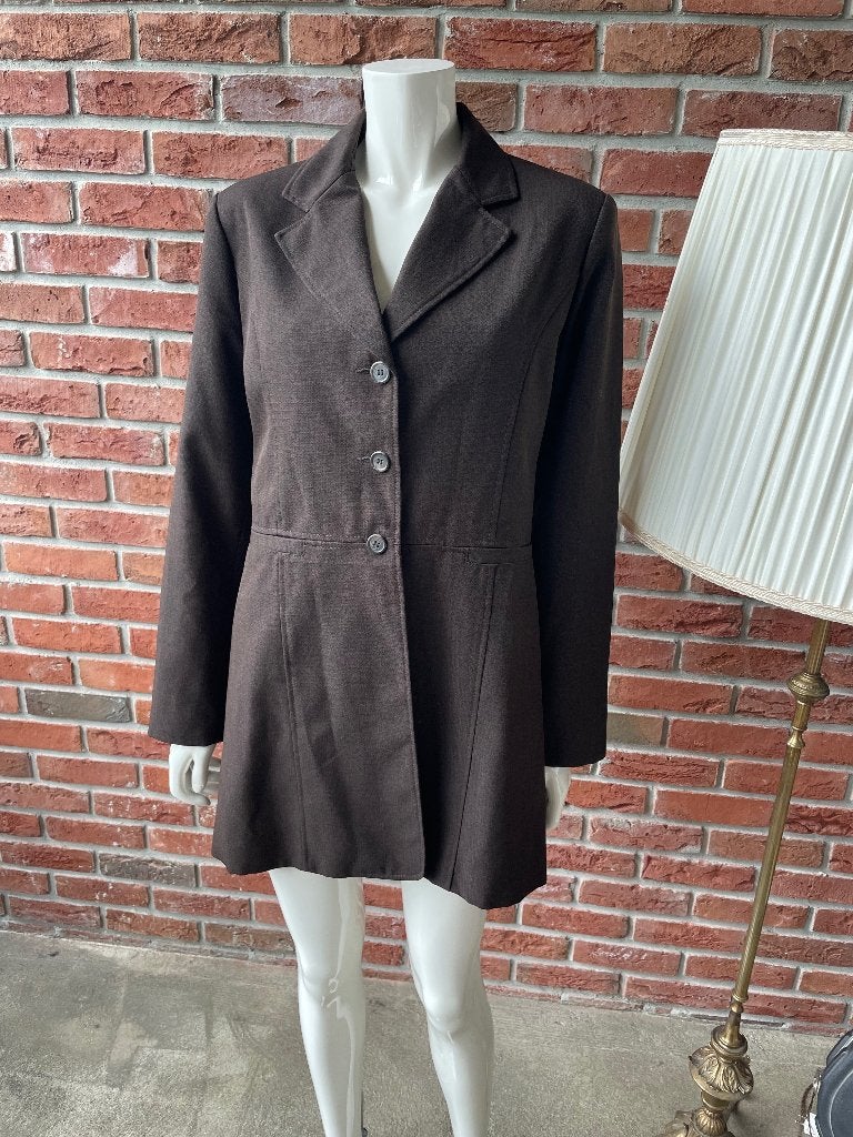 Vintage Hennis zomerjas donkerbruin maat 42, Bruin, Maat 42/44 (L), Hennis, Ophalen of Verzenden