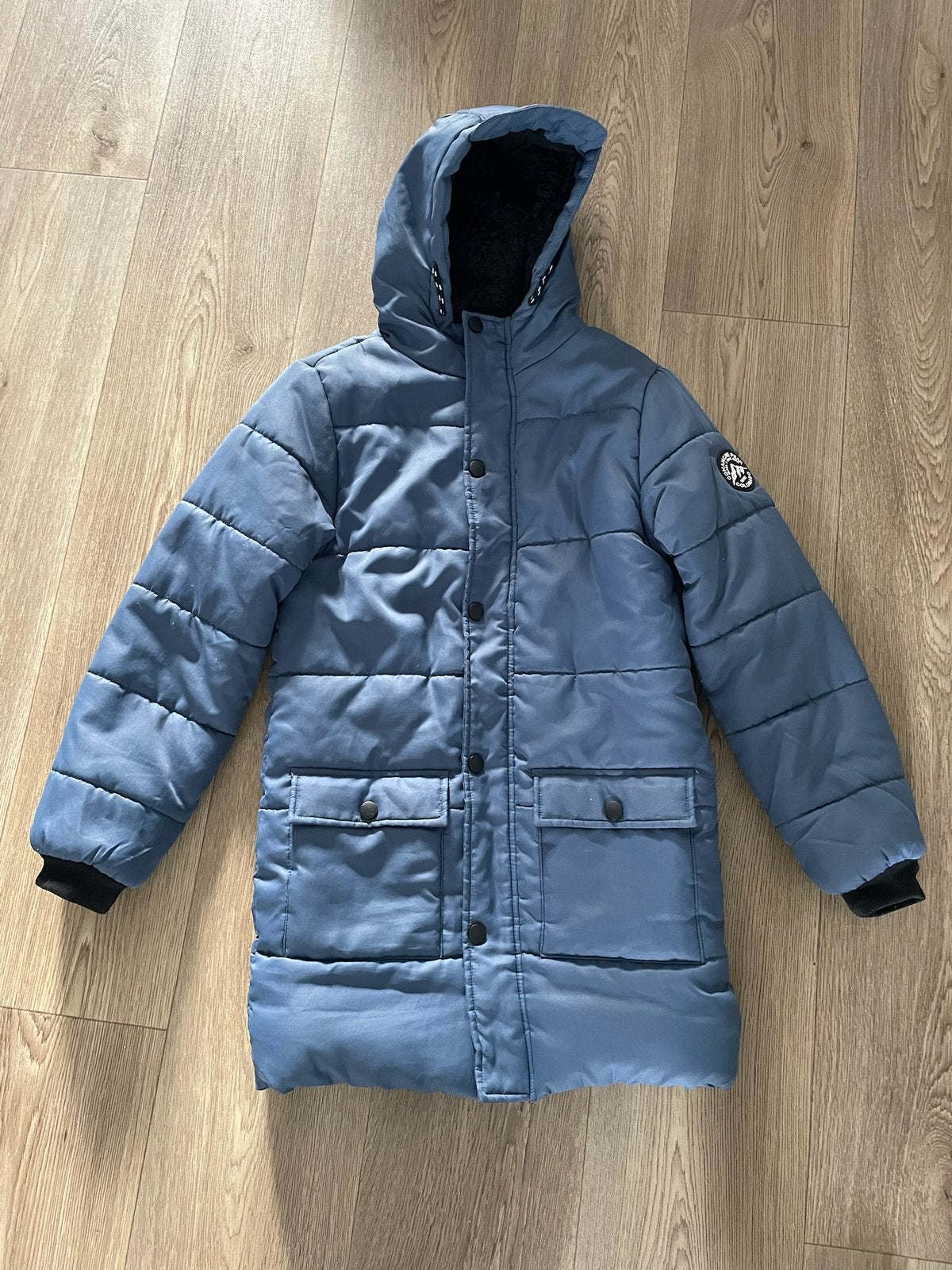 Lange blauwe winterjassen maat 146/152, Ophalen of Verzenden, Zo goed als nieuw, Jongen, Jas