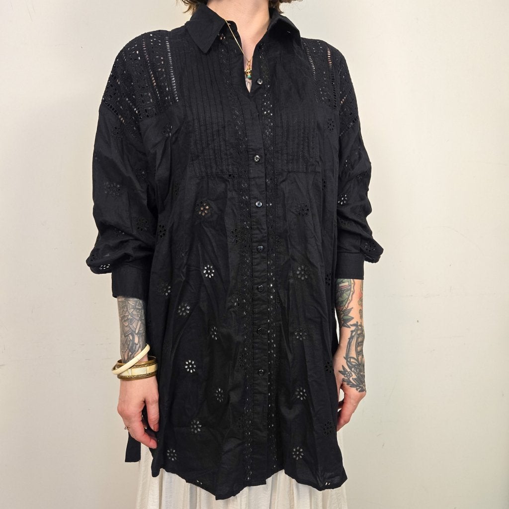 Zara Zwarte Katoenen Blouse Dames S, Ophalen of Verzenden, Zo goed als nieuw, N.v.t, N.v.t