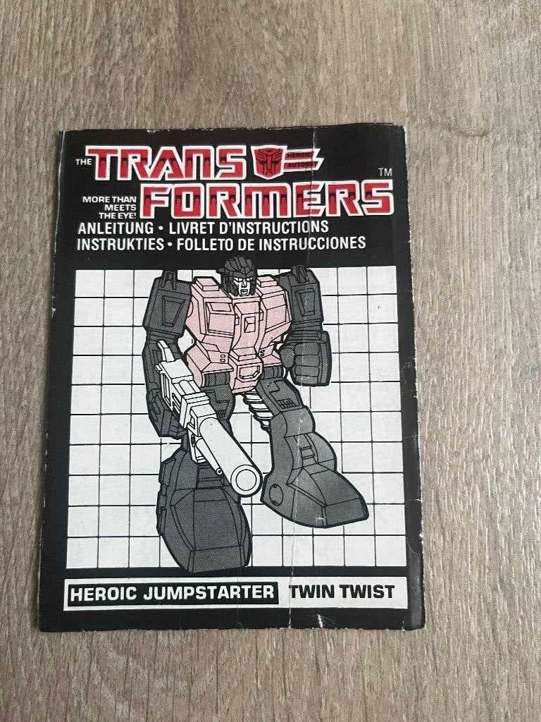 Transformers G1: Twin Twist MB rub instruction 1985, Verzamelen, G1, Ophalen of Verzenden, Gebruikt, Autobots