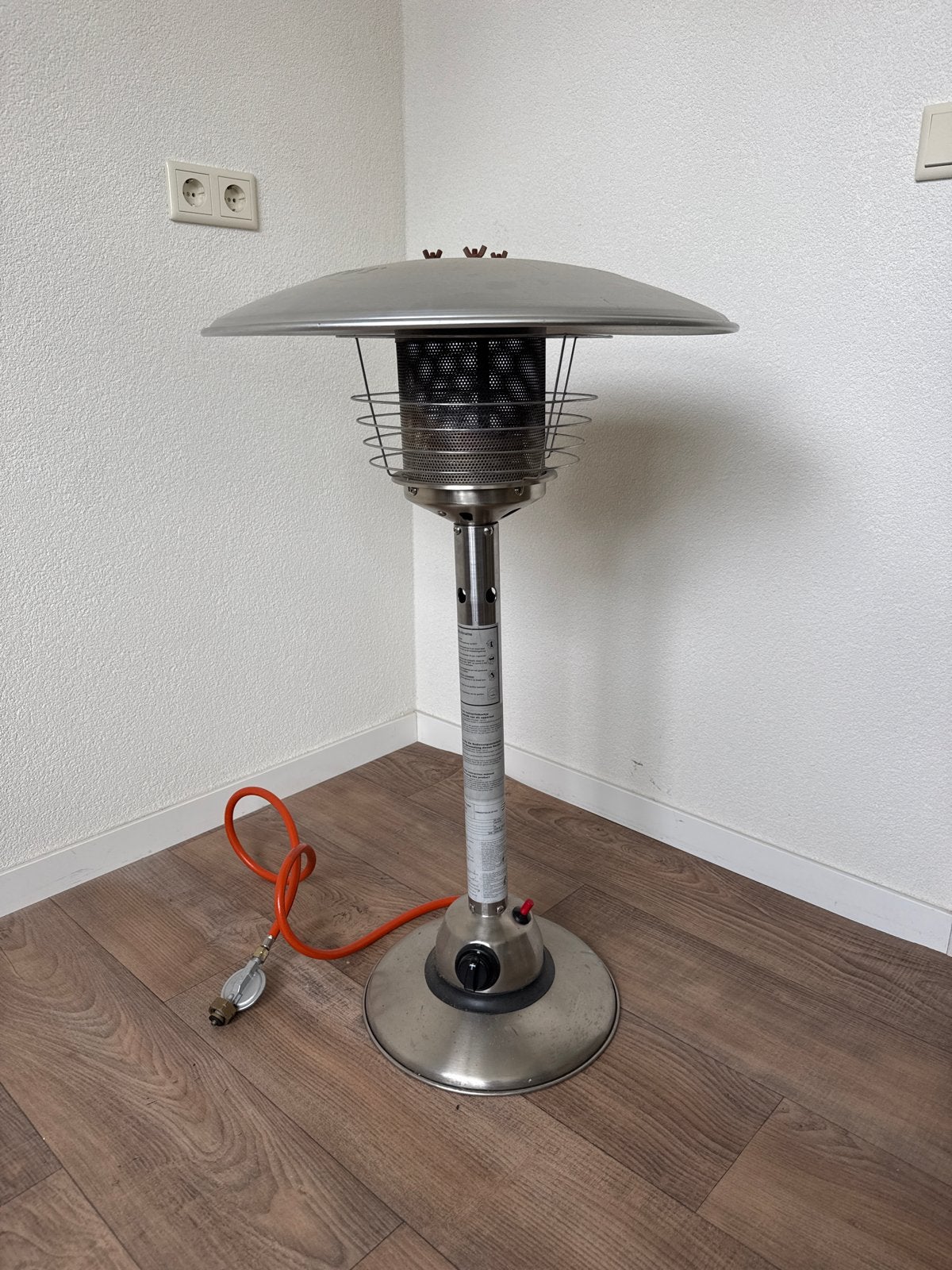 Terrasheater voor op tafel op gas - RVS - 4000W, Tuin en Terras, Terrasverwarmers, Ophalen, Gebruikt, Gas, Vloer