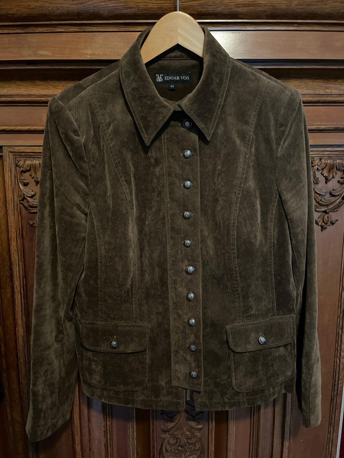 Vintage Edgar Vos Corduroy Jasje Maat 40 - Bruin, Ophalen of Verzenden, Zo goed als nieuw, Maat 38/40 (M), Bruin