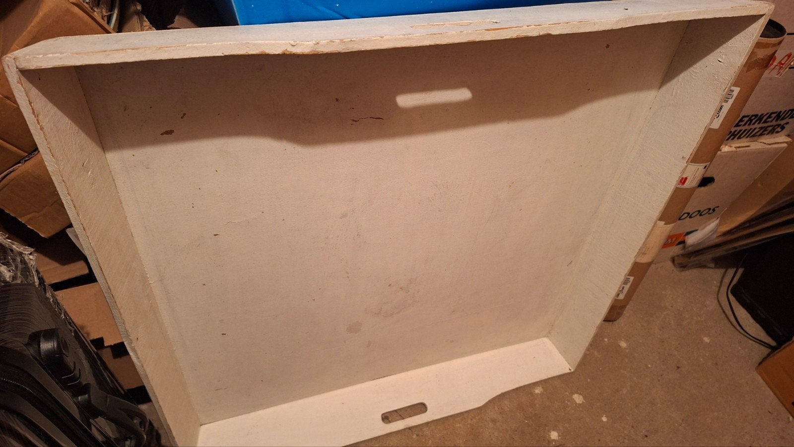 Witte houten dienblad / opbergbak, Huis en Inrichting, Woonaccessoires | Overige, Gebruikt, Ophalen of Verzenden, Wit, Vintage