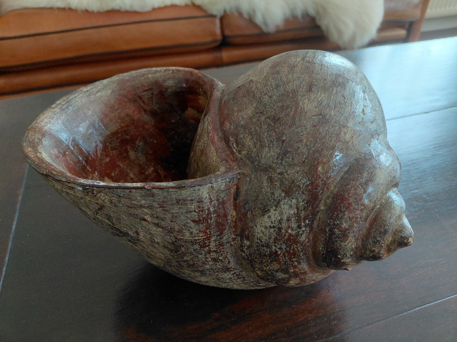 Prachtige Vintage Terracotta Schelp / Slakkenhuis Pot, Antiek en Kunst, Ophalen of Verzenden