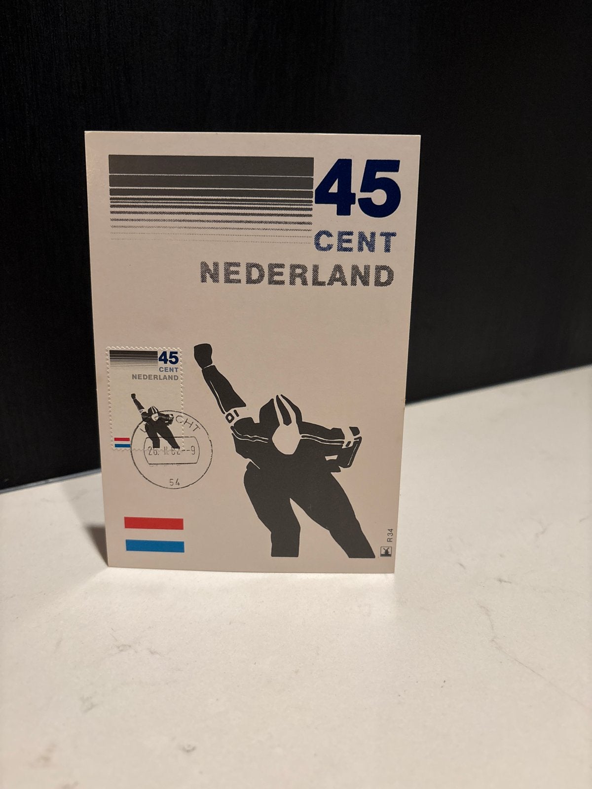 Schaatsen postzegelkaart 1982 - 45 cent Nederland, Ophalen of Verzenden, Onbeschreven, Nederland