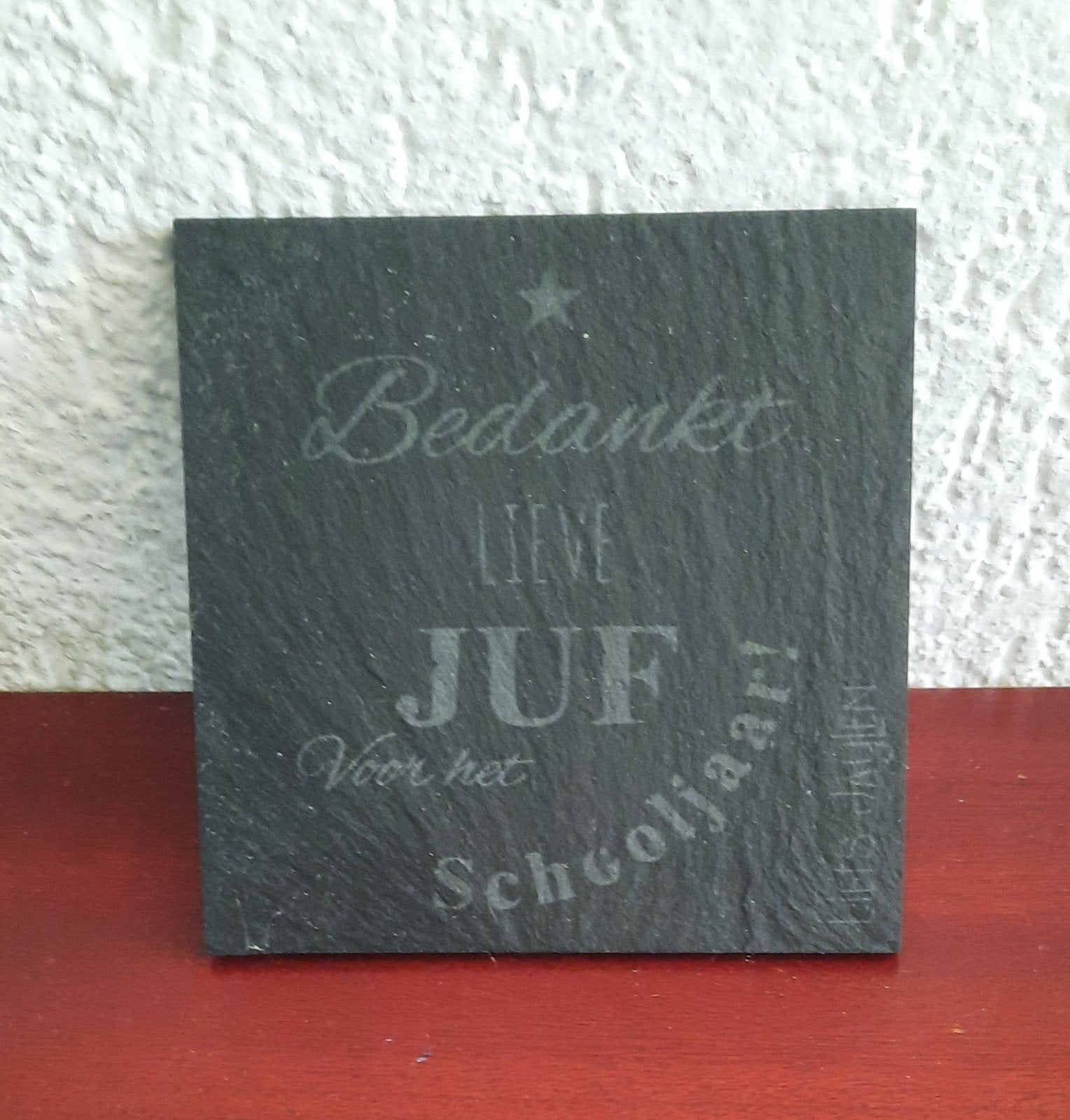 Leuke onderzetter voor de juf - Bedankt liefste juf, Ophalen of Verzenden, Nieuw, Glas of Kopje