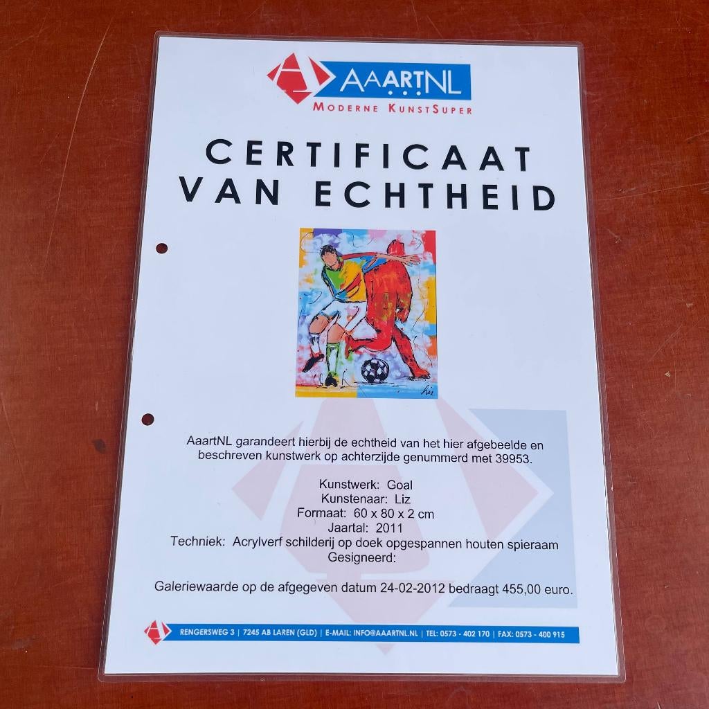 Schilderij Liz Goal Voetbal Soccer Abract Modern 60x80cm, Ophalen of Verzenden