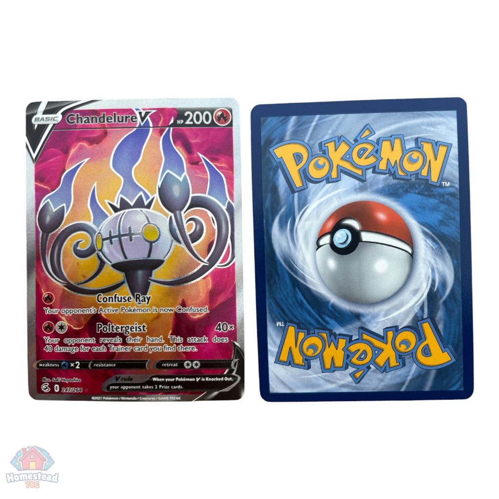 Chandelure V 247/264 Fusion Strike Full Art Ultra Rare NM, Verzenden, Zo goed als nieuw, Losse kaart, Foil