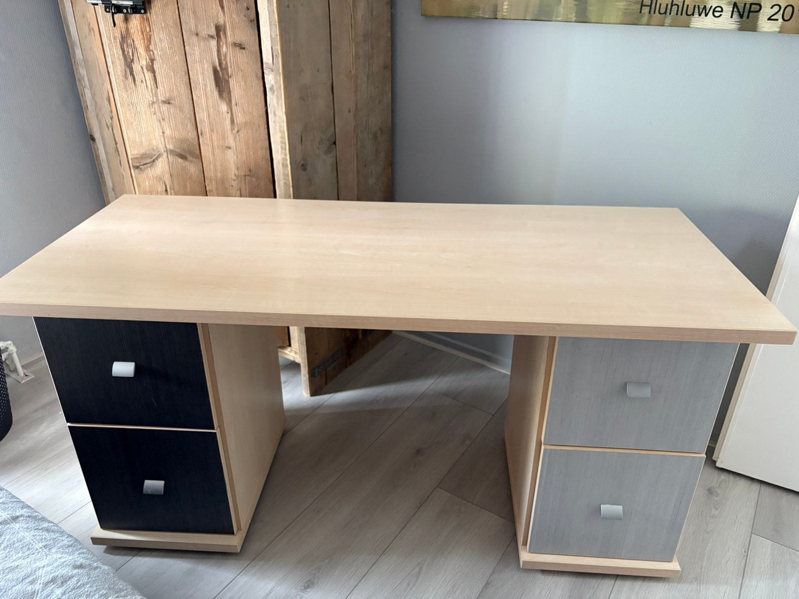 Bureau, Ophalen, Met lades, Gebruikt, Hout