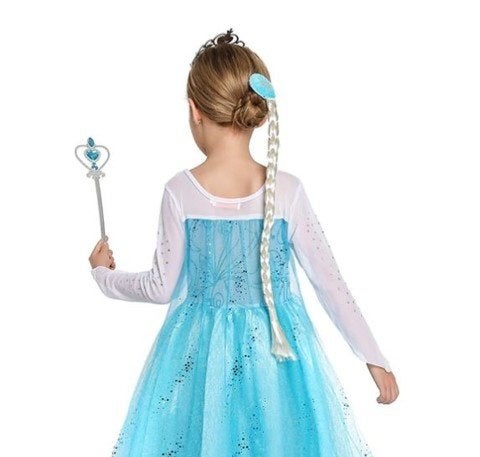 Nieuw ! Mooie Blonde Prinses Elsa Vlecht Met Clip / Frozen, Ophalen of Verzenden, Nieuw, 104 of kleiner, Meisje