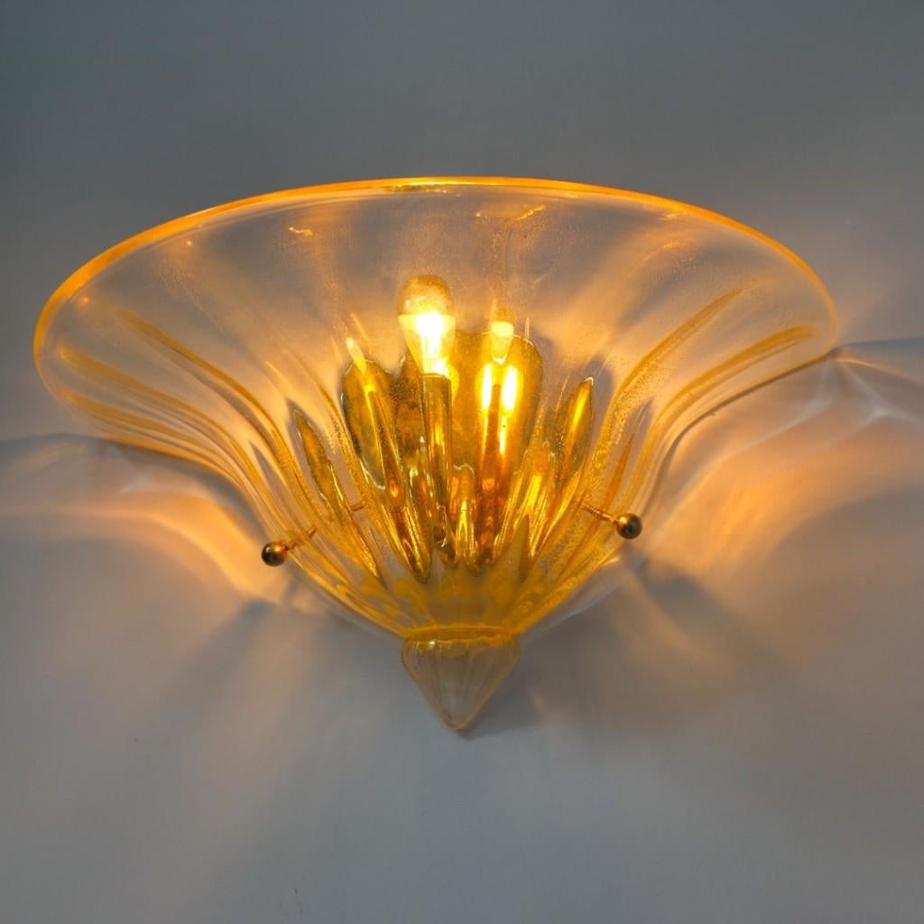 Wandlampen murano Italiaans design 70's Novaresi, Huis en Inrichting, Lampen | Wandlampen, Gebruikt, Glas, Metaal, Ophalen of Verzenden
