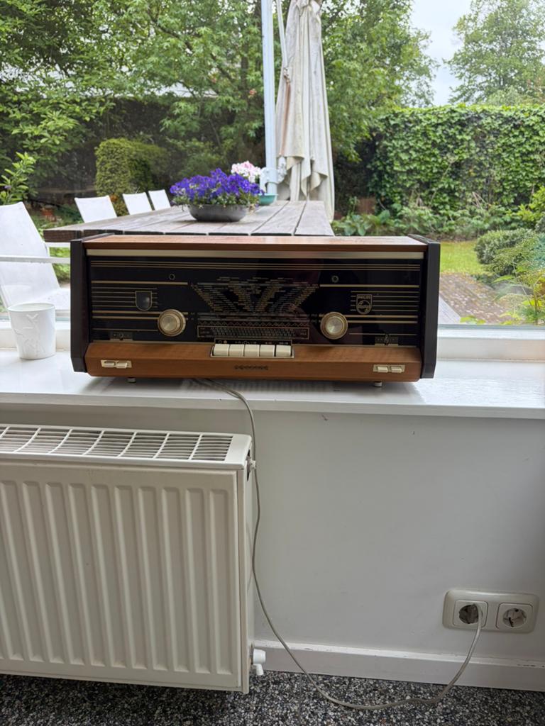 Philips Radio B5X23A bruin vintage, Ophalen, Zo goed als nieuw, Radio