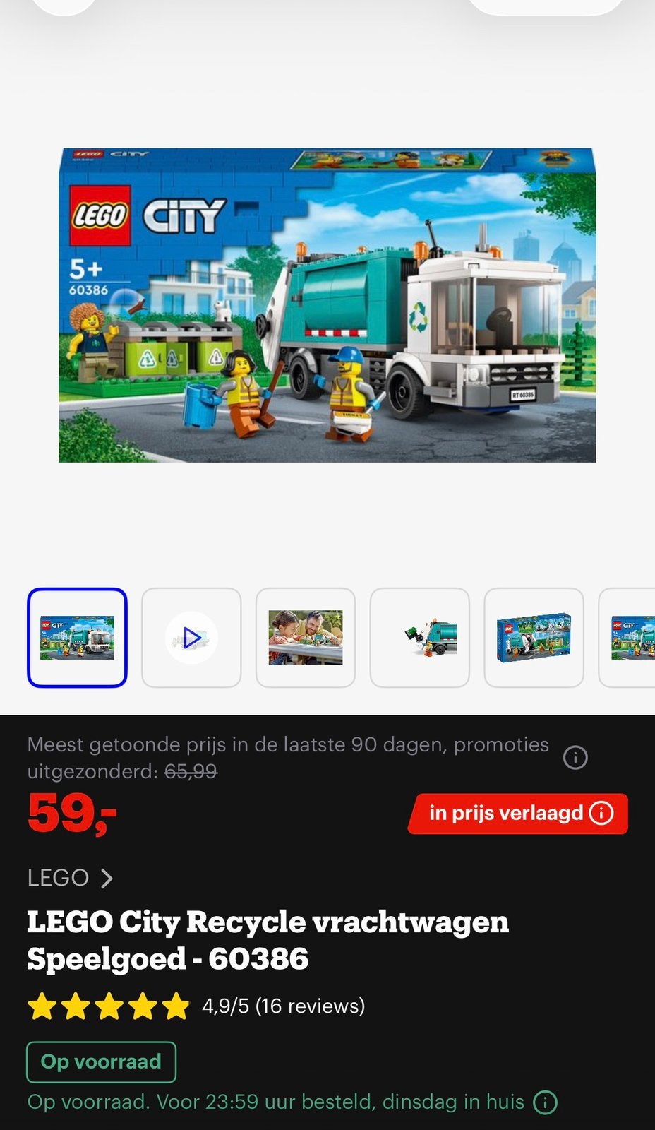 LEGO Recycle vrachtwagen - 60386, Ophalen