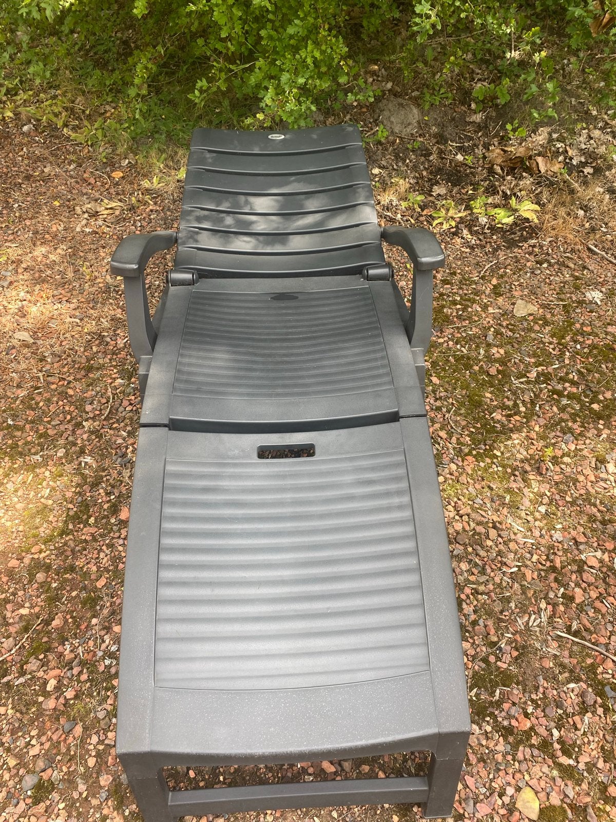 Hartman ligbed, antraciet kunststof - Prima staat, Tuin en Terras, Ligbedden, Zo goed als nieuw, Kunststof, Ophalen of Verzenden