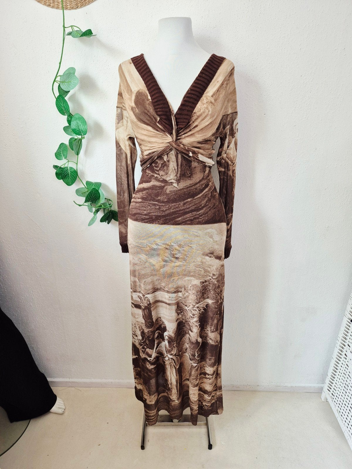Vintage Jean Paul Gaultier maxi mesh dress uit 1998 mt S, Galajurk, Verzenden, Jean Paul Gaultier, Maat 36 (S)