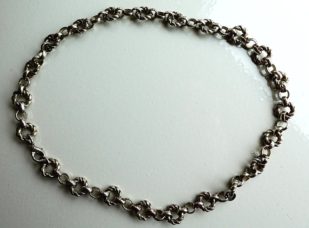 Ketting zilverkleur 44,5 cm 41 gram, Ophalen of Verzenden, Gebruikt, Zilver, Overige materialen