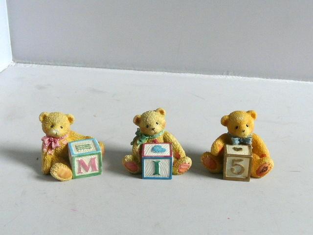 P. Hillman # 1995 - 3 beeldjes (ca. 4 cm hoog) Cherished, Ophalen of Verzenden, Zo goed als nieuw, Beeldje, Cherished Teddies